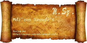 Mózes Szovát névjegykártya